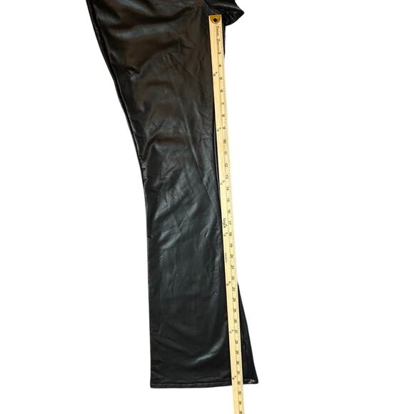 ee:some Faux Leather Pants Womens Size L Black 70's Flare Edgy Sexy Moto NWT - Picture 6 of 10
